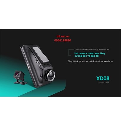 Acumen XD08, Camera hành trình ghi hình trước sau, Có Wifi, 